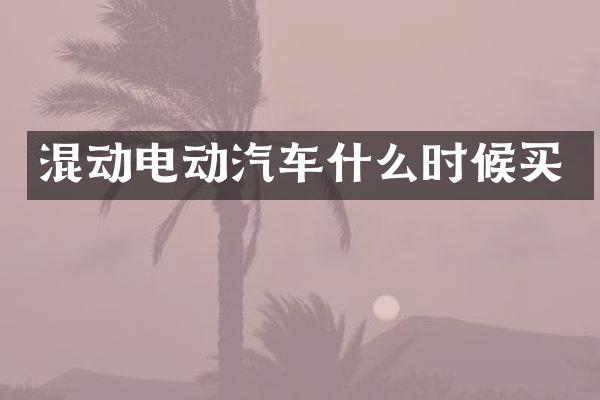混动电动汽车什么时候买