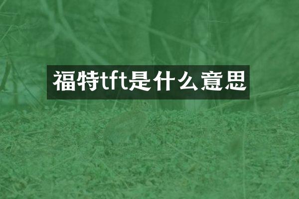 福特tft是什么意思