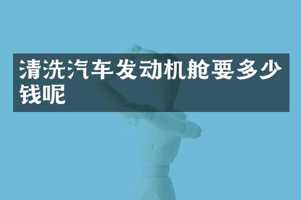 清洗汽车发动机舱要多少钱呢