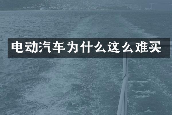 电动汽车为什么这么难买