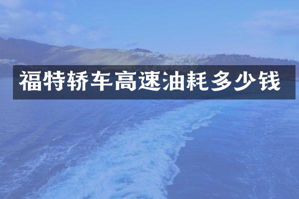 福特轿车高速油耗多少钱