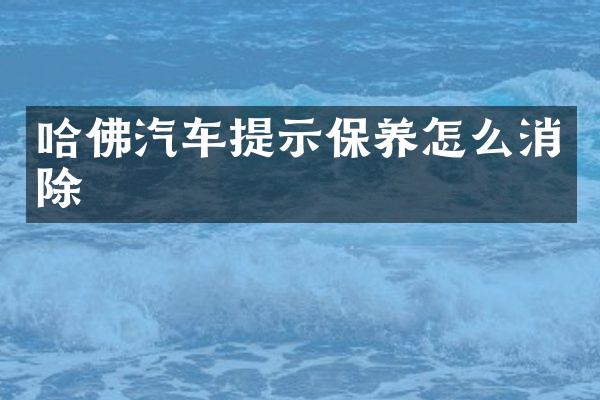 哈佛汽车提示保养怎么消除