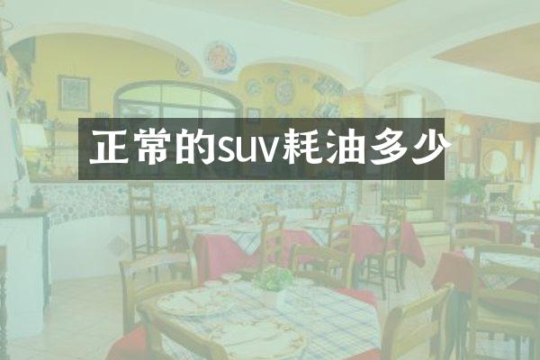 正常的suv耗油多少
