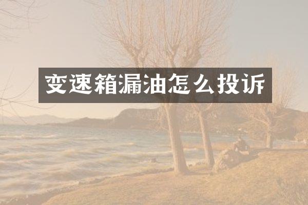 变速箱漏油怎么投诉