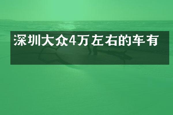 深圳大众4万左右的车有吗