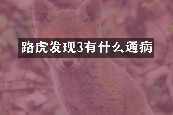 路虎发现3有什么通病