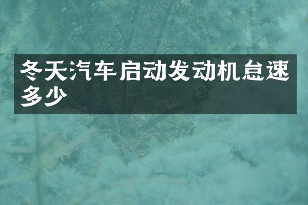 冬天汽车启动发动机怠速多少