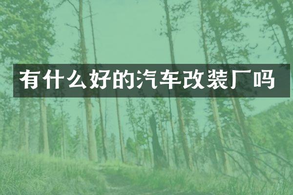 有什么好的汽车改装厂吗