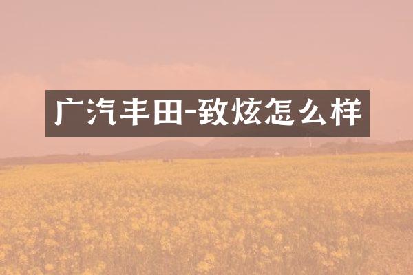 广汽丰田-致炫怎么样