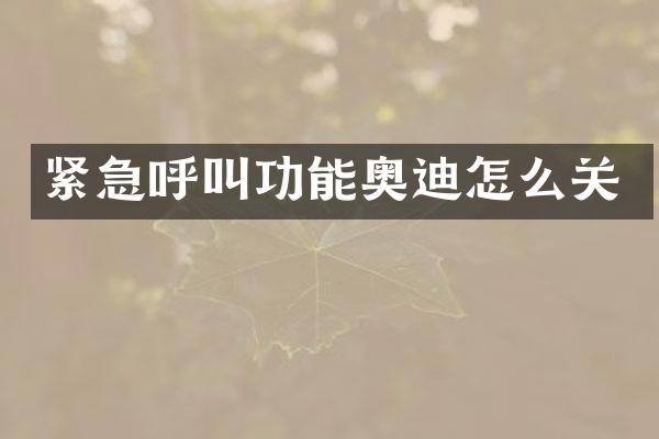 紧急呼叫功能奥迪怎么关