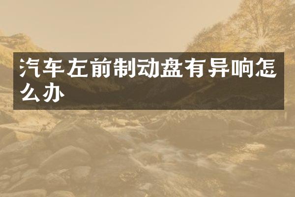 汽车左前制动盘有异响怎么办