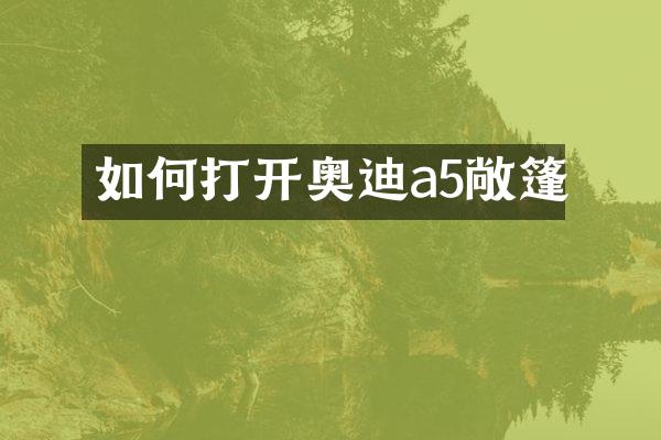 如何打开奥迪a5敞篷