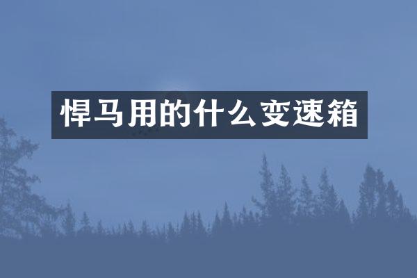悍马用的什么变速箱