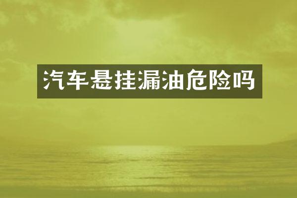 汽车悬挂漏油危险吗