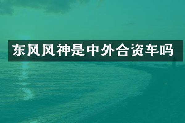 东风风神是中外合资车吗