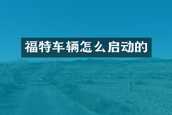 福特车辆怎么启动的
