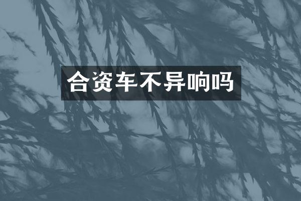 合资车不异响吗