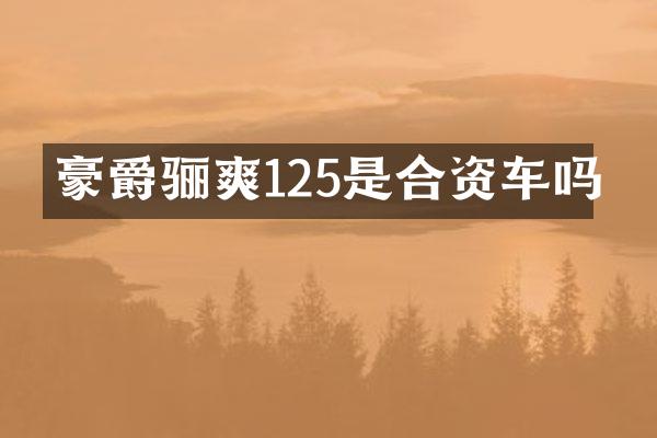 豪爵骊爽125是合资车吗