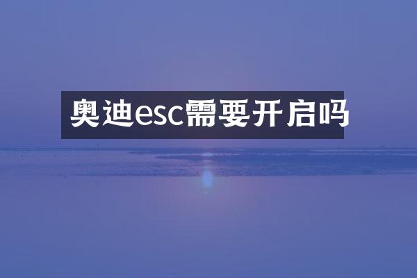 奥迪esc需要开启吗