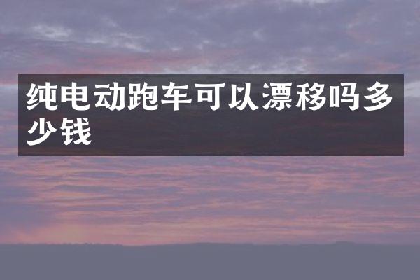 纯电动跑车可以漂移吗多少钱