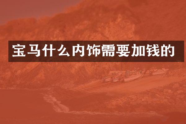宝马什么内饰需要加钱的