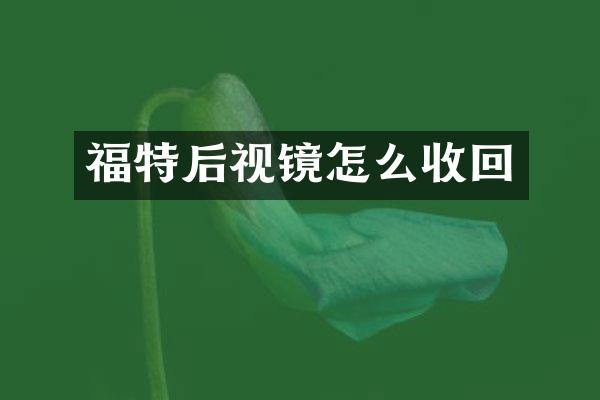 福特后视镜怎么收回