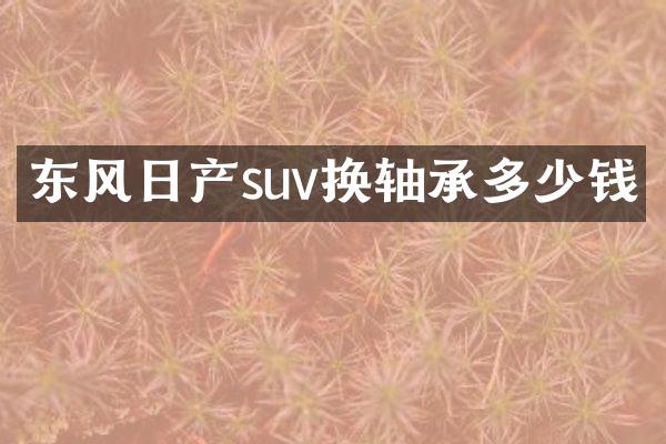 东风日产suv换轴承多少钱