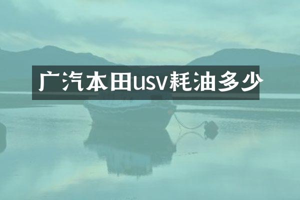 广汽本田usv耗油多少