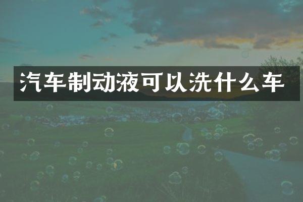 汽车制动液可以洗什么车