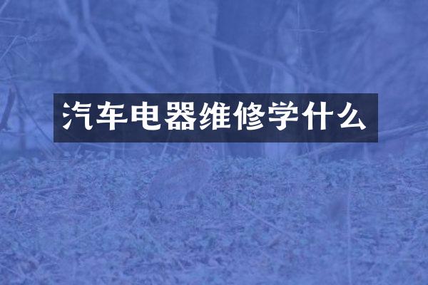 汽车电器维修学什么