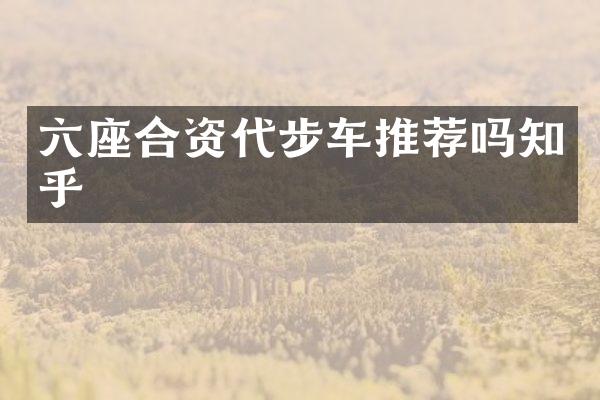 六座合资代步车推荐吗知乎
