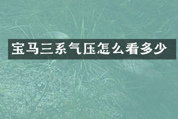 宝马三系气压怎么看多少