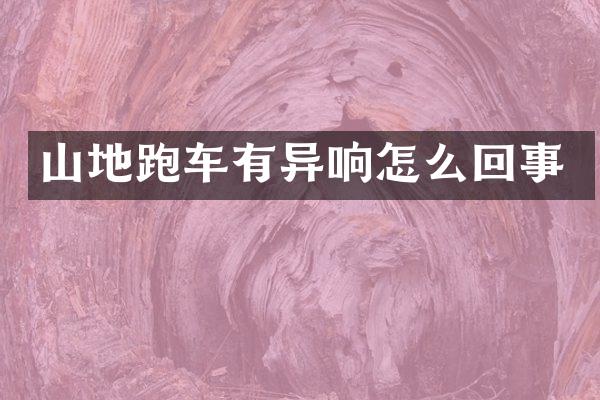 山地跑车有异响怎么回事