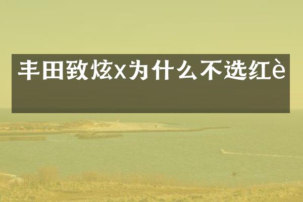 丰田致炫x为什么不选红色