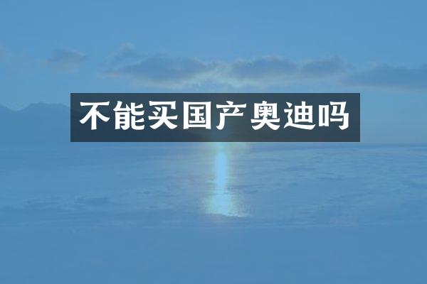 不能买国产奥迪吗
