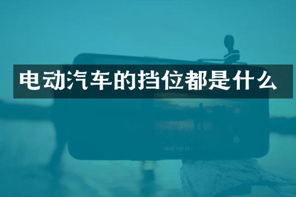 电动汽车的挡位都是什么
