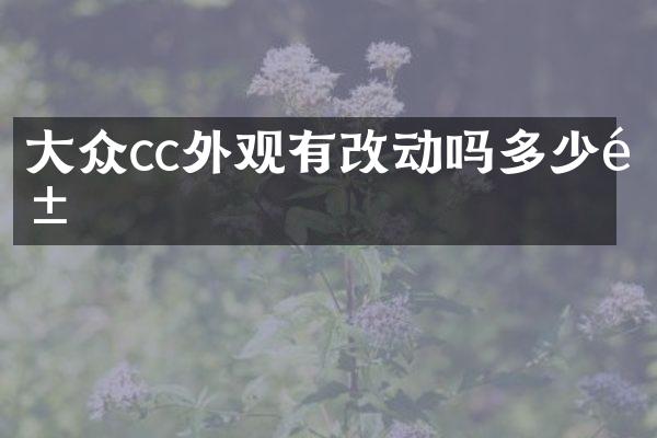 大众cc外观有改动吗多少钱