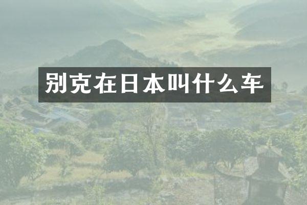 别克在日本叫什么车