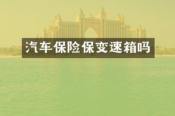 汽车保险保变速箱吗