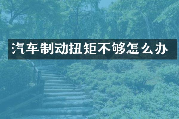 汽车制动扭矩不够怎么办