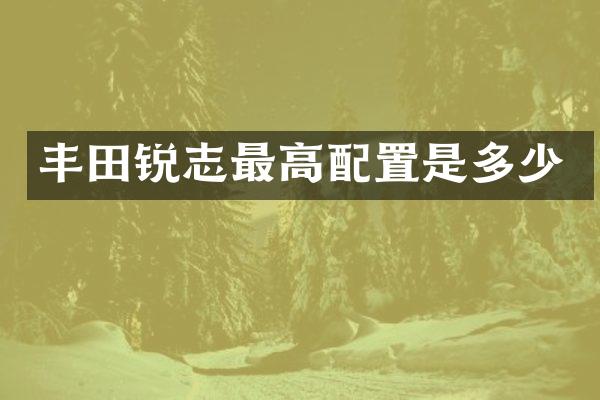 丰田锐志最高配置是多少