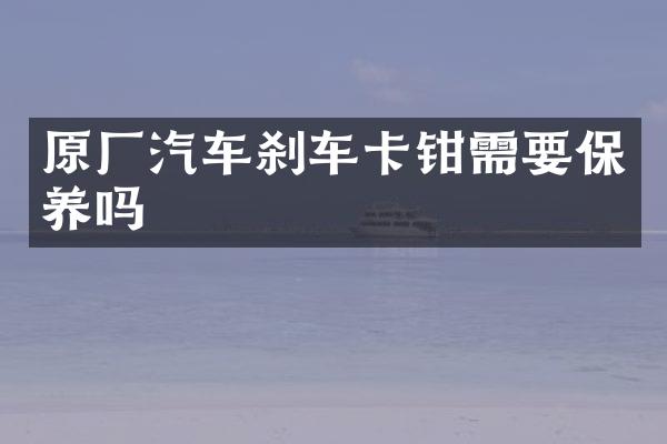 原厂汽车刹车卡钳需要保养吗