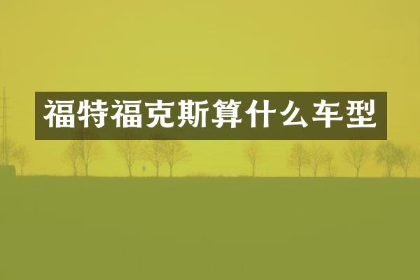 福特福克斯算什么车型