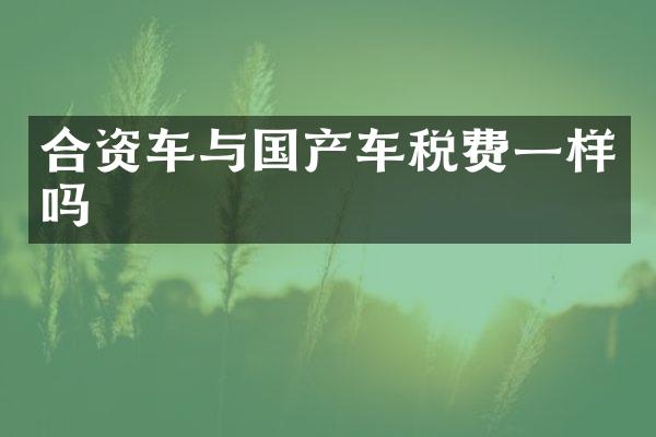 合资车与国产车税费一样吗