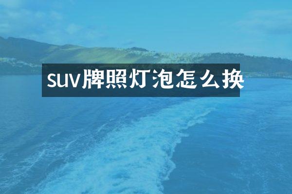 suv牌照灯泡怎么换