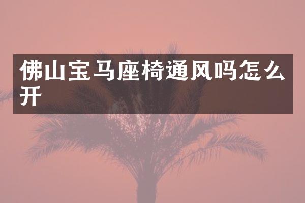 佛山宝马座椅通风吗怎么开