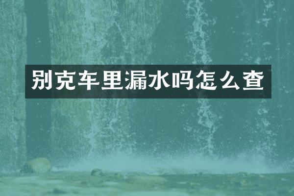 别克车里漏水吗怎么查