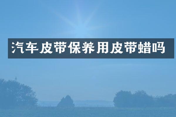 汽车皮带保养用皮带蜡吗
