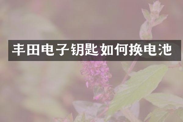 丰田电子钥匙如何换电池