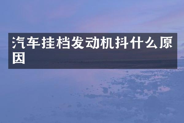 汽车挂档发动机抖什么原因